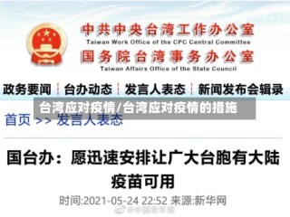 台湾应对疫情/台湾应对疫情的措施