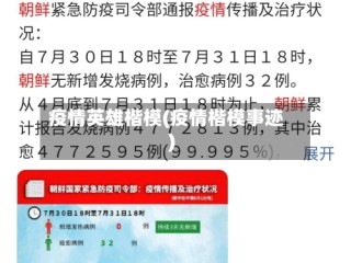 疫情英雄楷模(疫情楷模事迹)