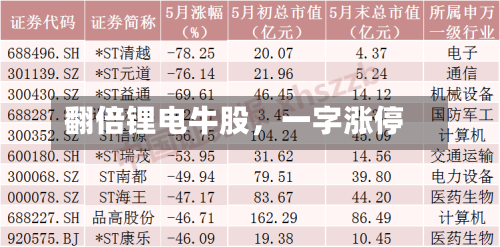 翻倍锂电牛股	，一字涨停-第2张图片