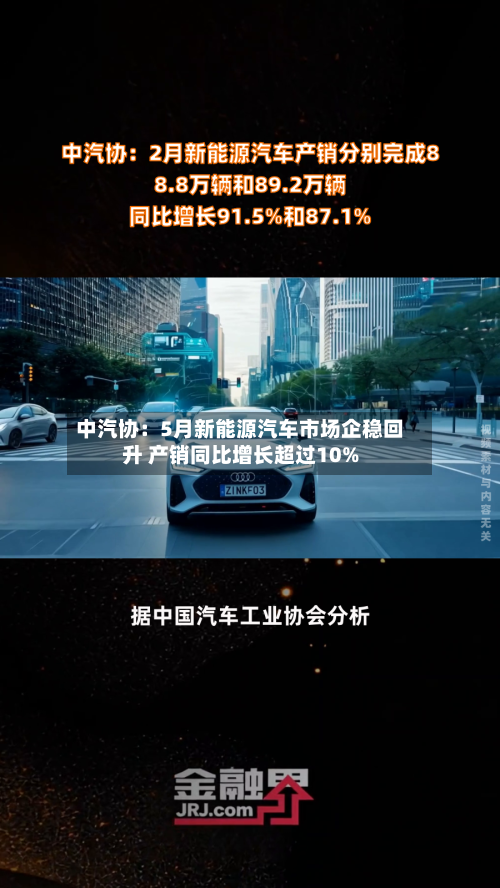 中汽协：5月新能源汽车市场企稳回升 产销同比增长超过10%-第1张图片