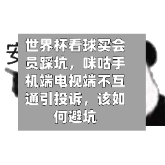 世界杯看球买会员踩坑，咪咕手机端电视端不互通引投诉，该如何避坑-第3张图片